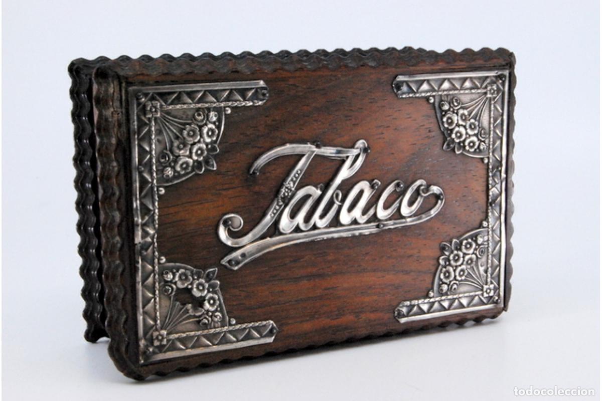 Antig&uuml;edades: Caja de tabaco, fabricada en madera y plata. - Foto 3