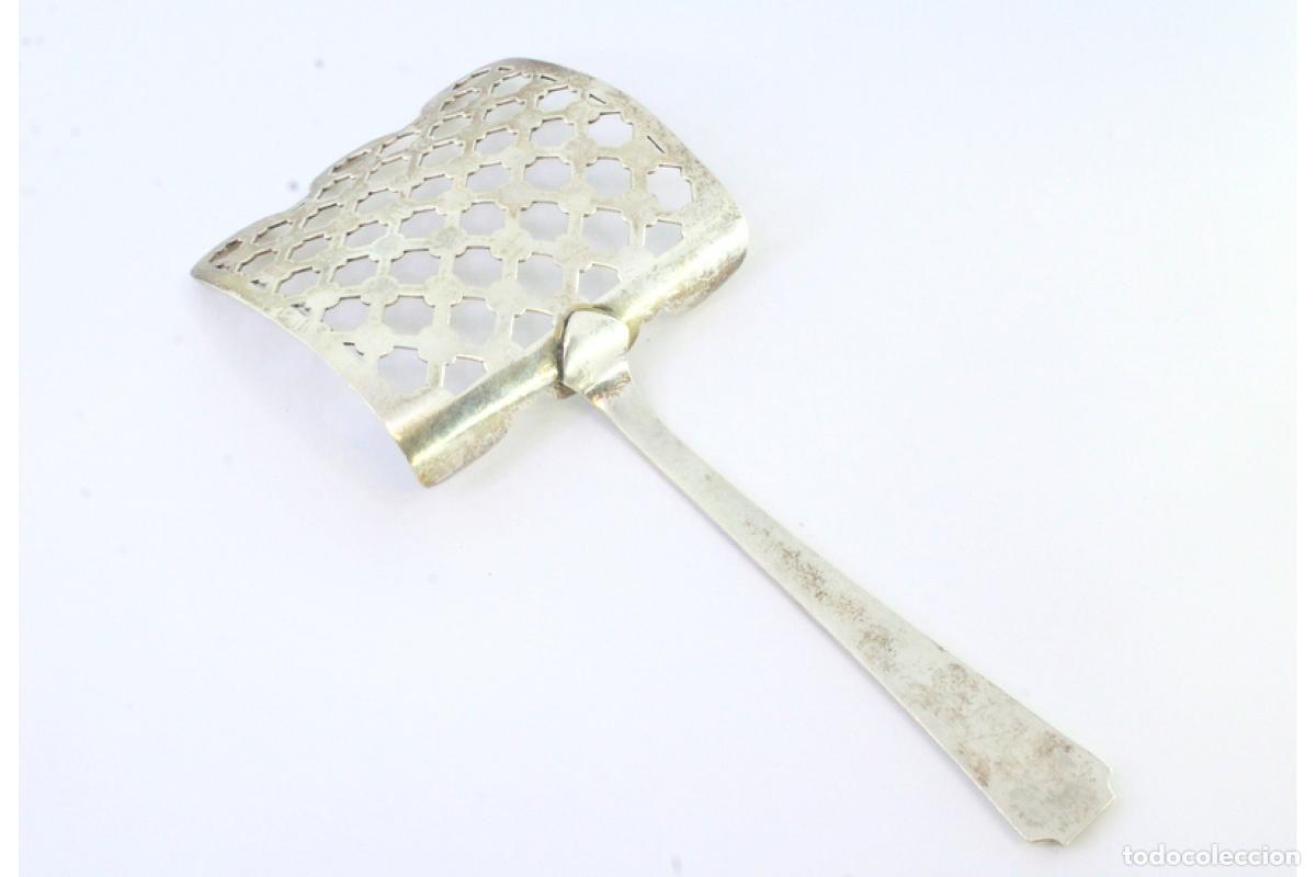 Antig&uuml;edades: Esp&aacute;tula de plata para servir esp&aacute;rragos - Foto 3