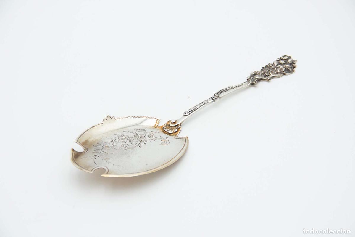 Antig&uuml;edades: Esp&aacute;tula de plata, para servir postres. - Foto 1