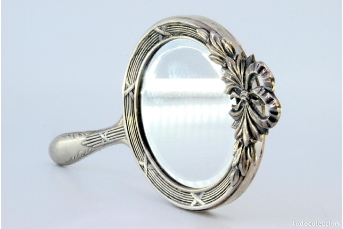 Antig&uuml;edades: Espejo de mano, plata - Foto 2