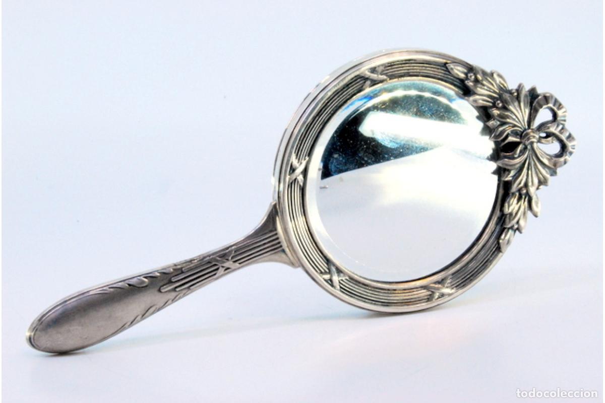 Antig&uuml;edades: Espejo de mano, plata - Foto 4