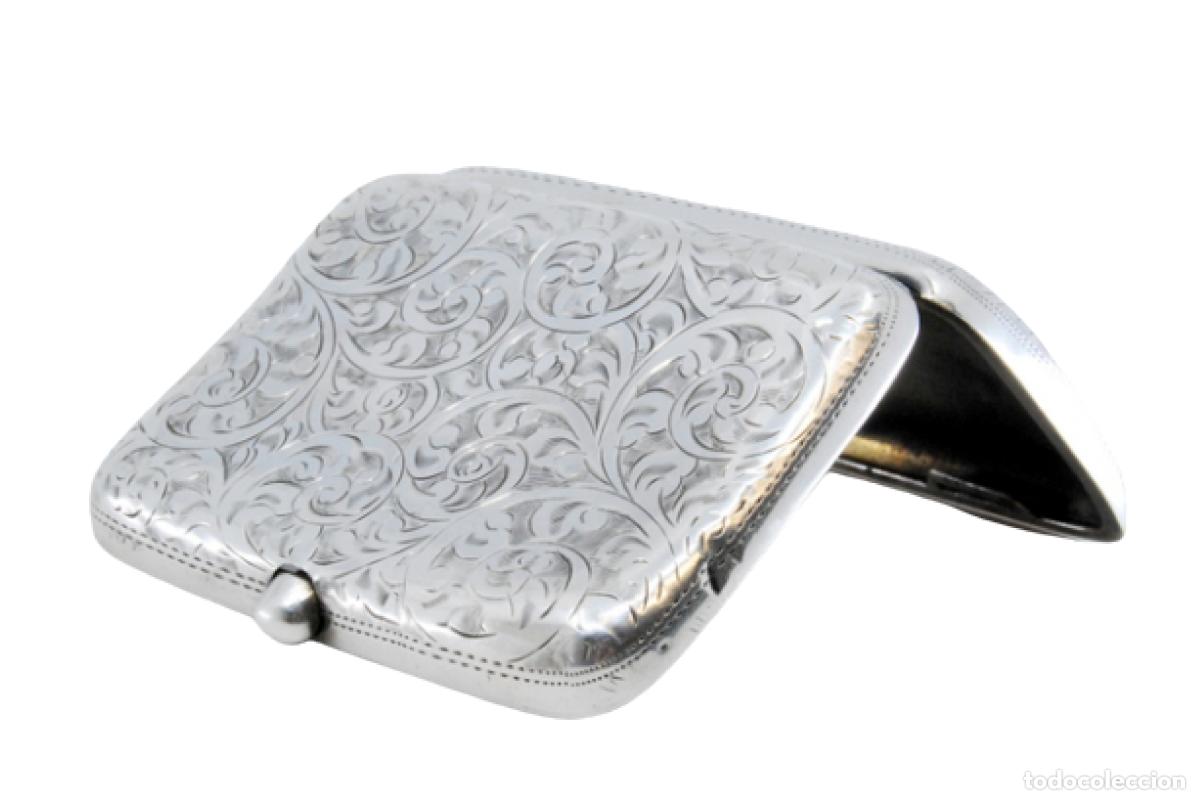 Oggetti Antichi: Caja de cigarrillos, plateada