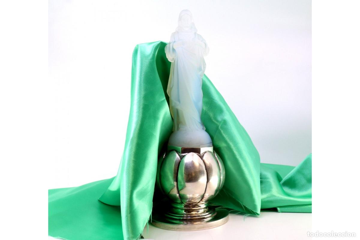 Antig&uuml;edades: L&aacute;mpara de plata, con Jesucristo. - Foto 2