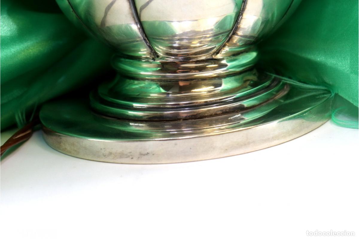 Antig&uuml;edades: L&aacute;mpara de plata, con Jesucristo. - Foto 3