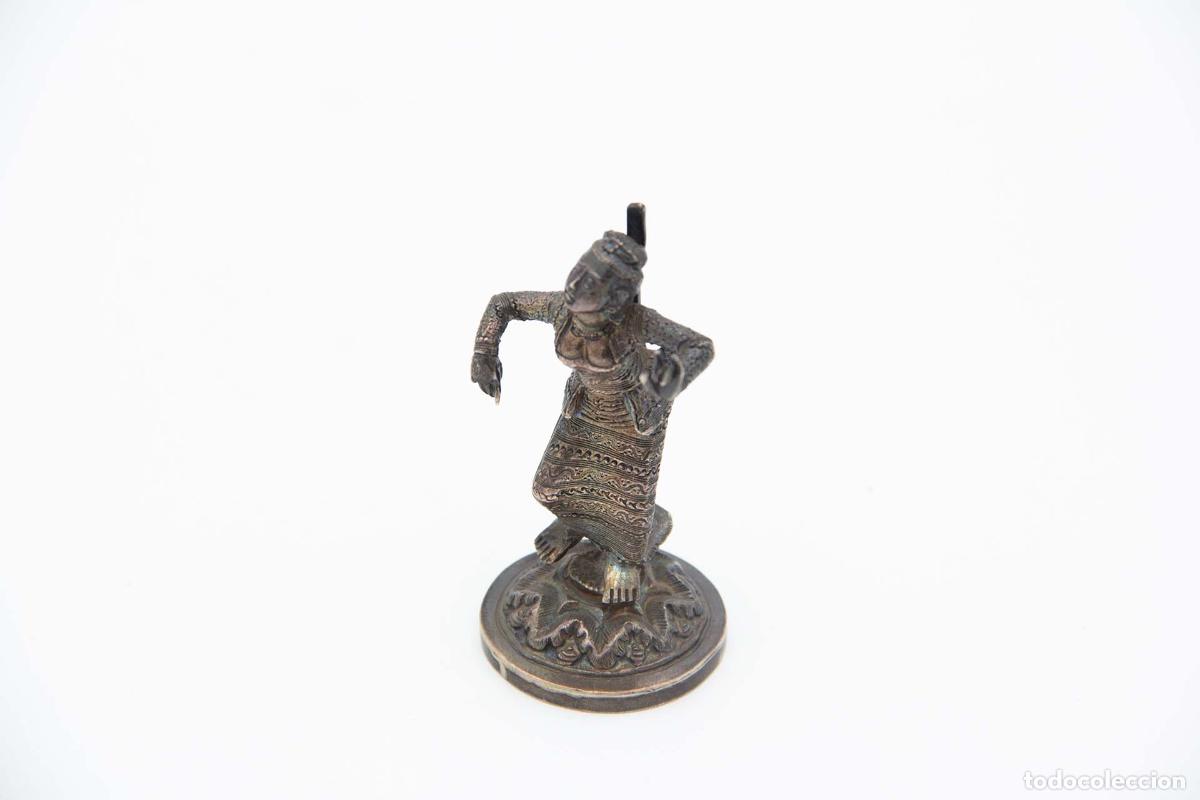Antig&uuml;edades: Tarjeta de lugar, en plata, Bailarina - Foto 1