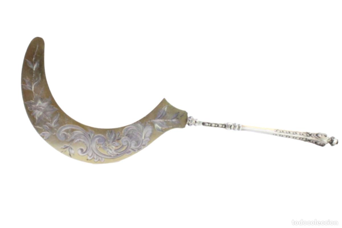 Antig&uuml;edades: Cuchillo de plata, para helado/pastel/pudin