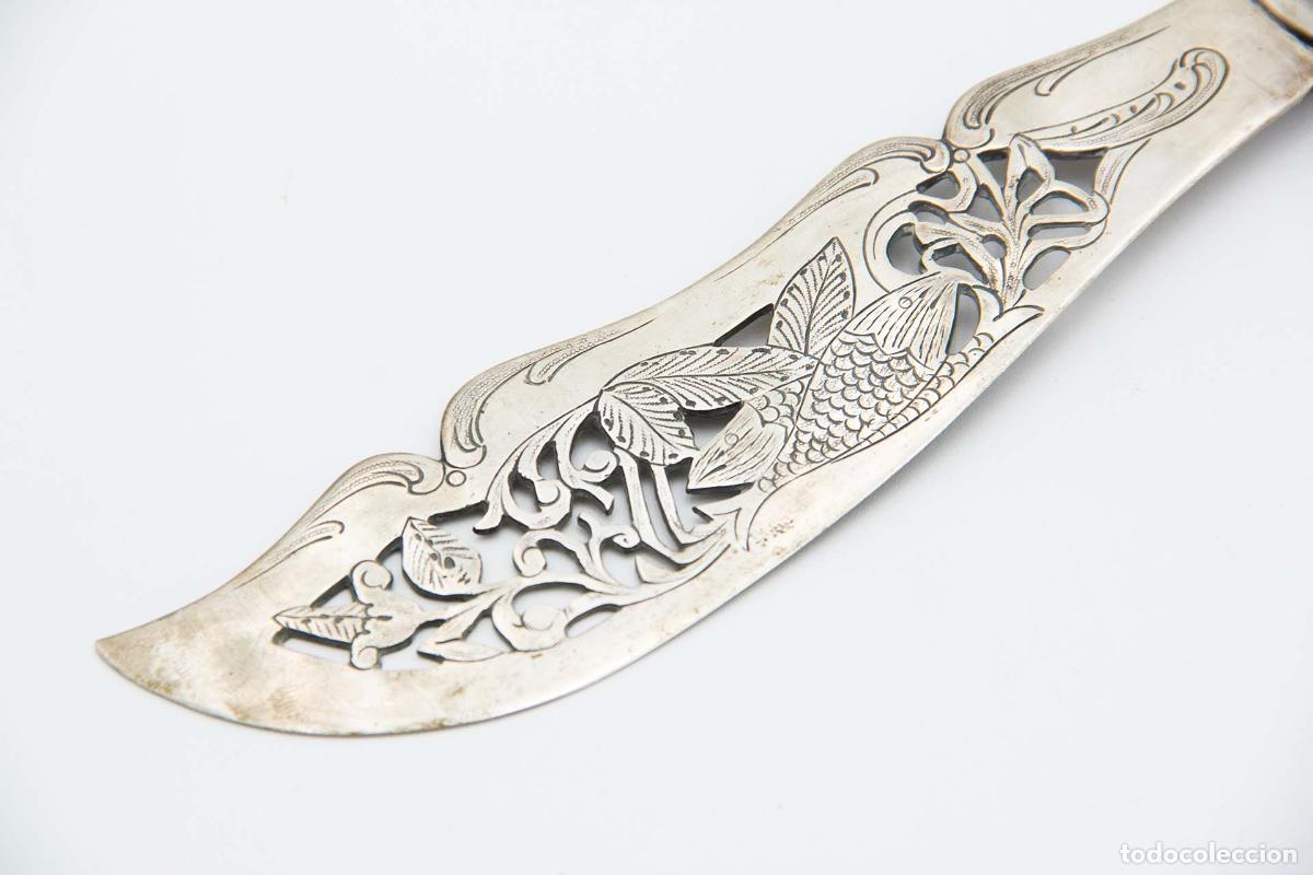 Antig&uuml;edades: Cuchillo de plata, para pescar. - Foto 2