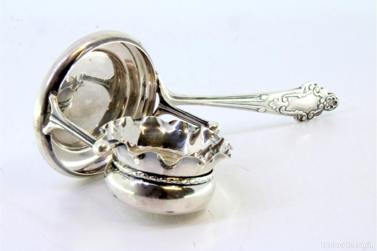 Antig&uuml;edades: Colador de t&eacute;, en plata - Foto 2
