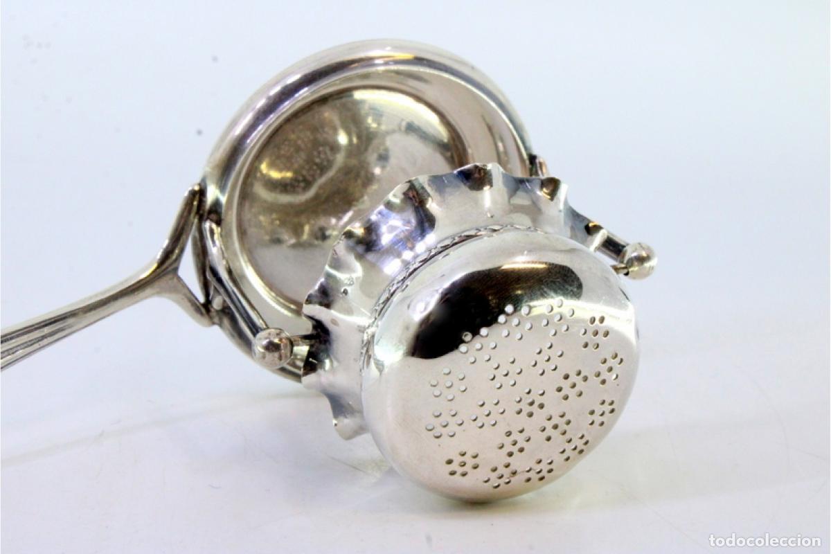 Antig&uuml;edades: Colador de t&eacute;, en plata - Foto 4