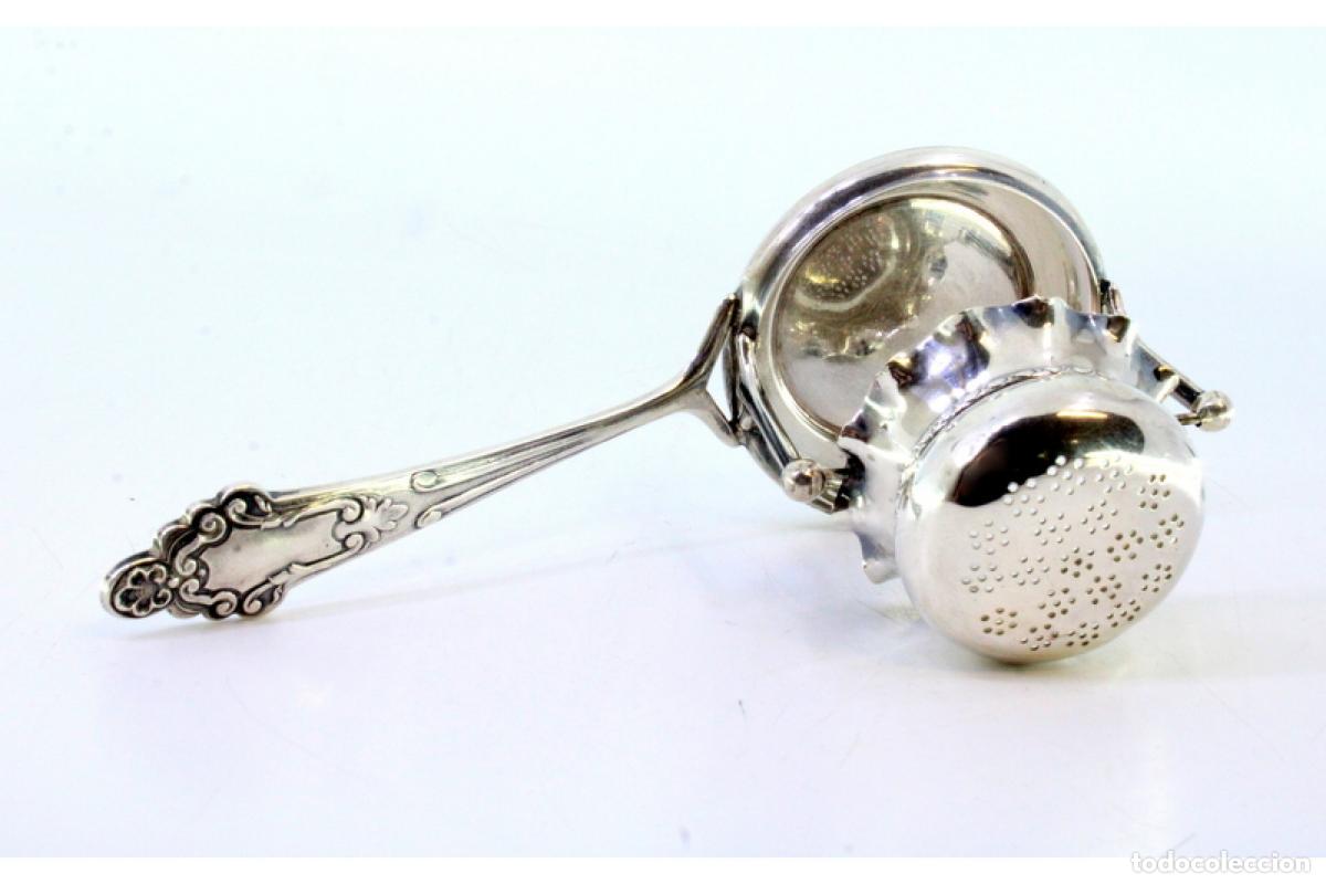 Antig&uuml;edades: Colador de t&eacute;, en plata - Foto 5
