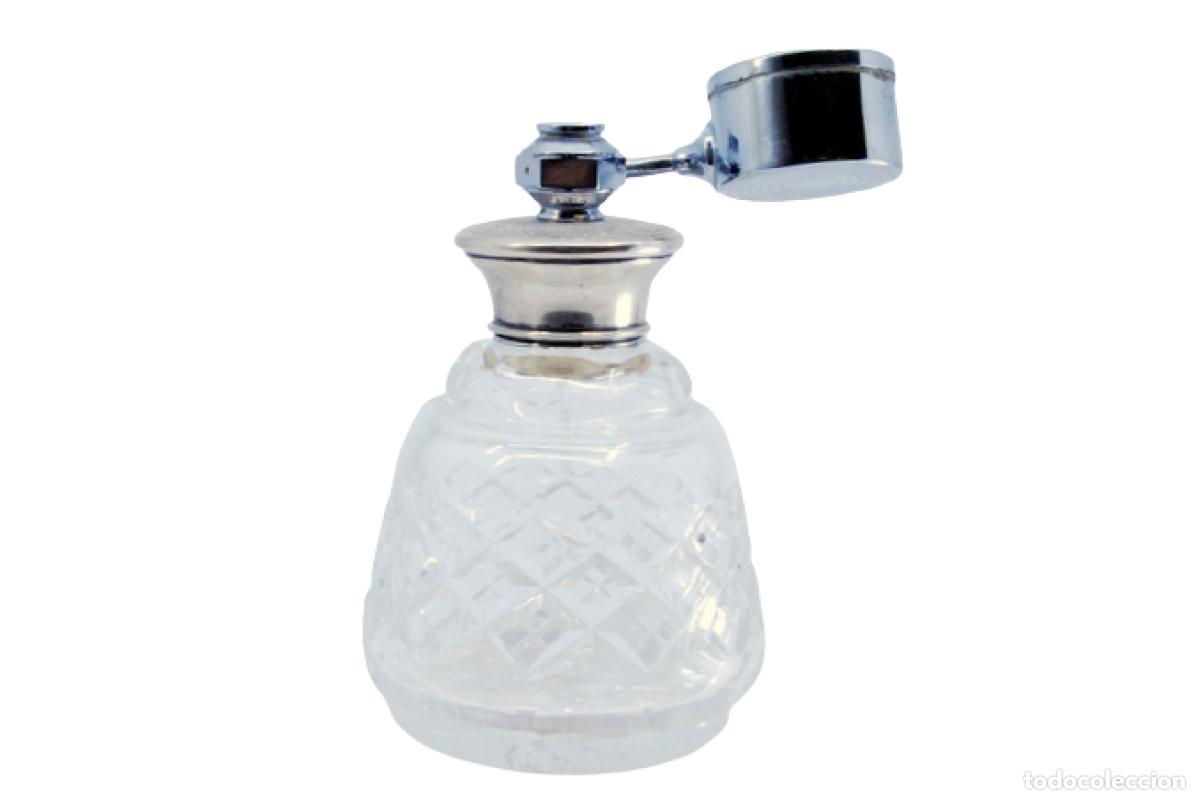 Antig&uuml;edades: Frasco de perfume, fabricado en cristal y plata. - Foto 1