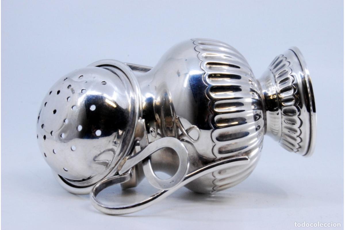 Antig&uuml;edades: Colador de t&eacute;, en plata - Foto 2