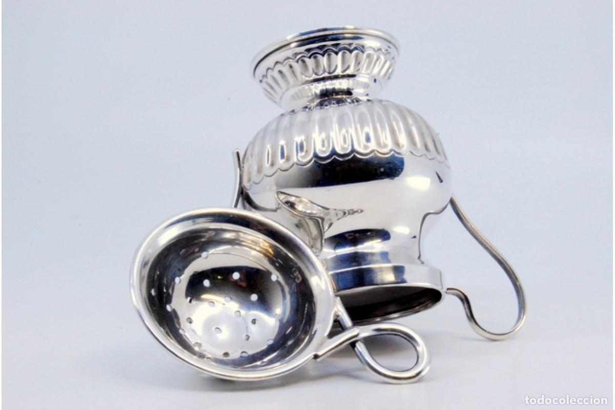 Antig&uuml;edades: Colador de t&eacute;, en plata - Foto 3