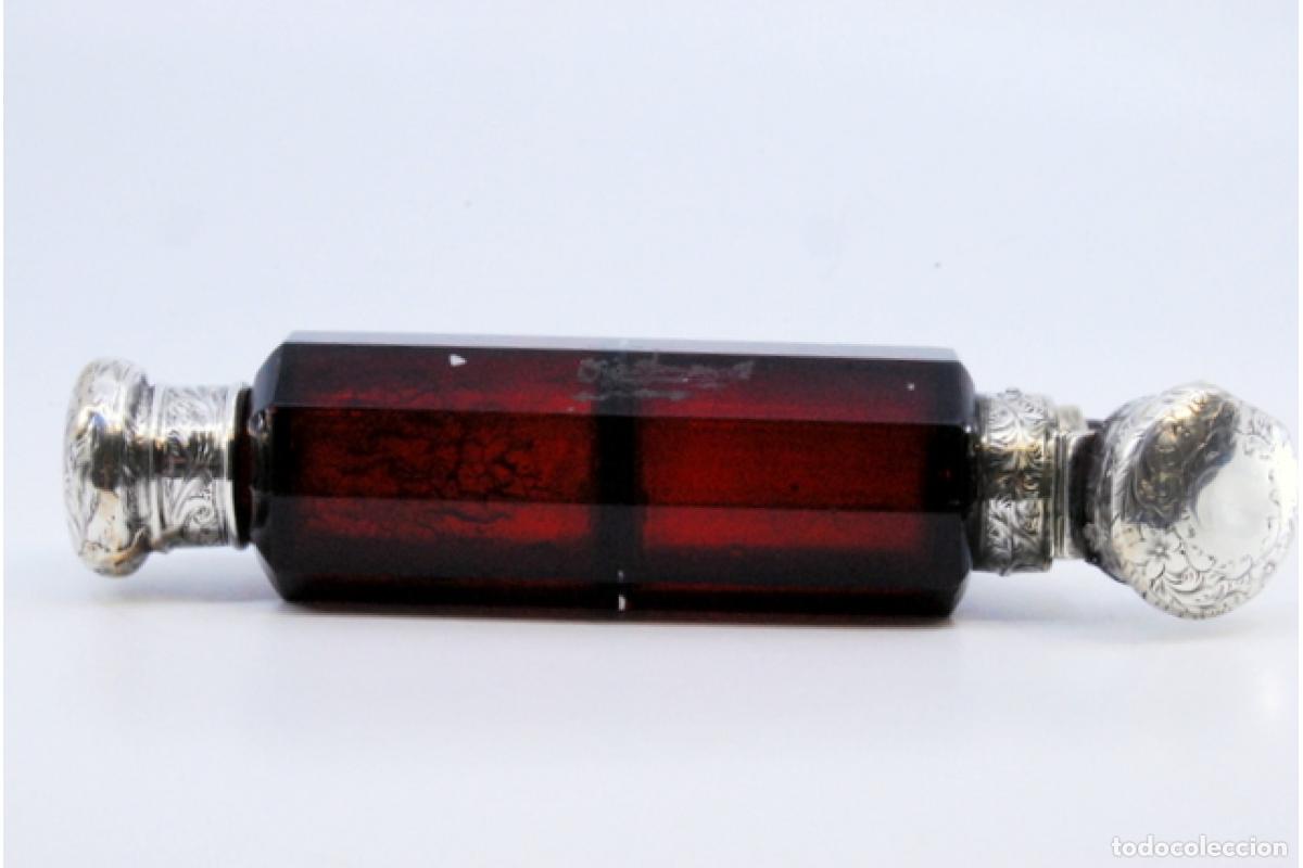 Antig&uuml;edades: Botella de cristal y plata - Foto 3