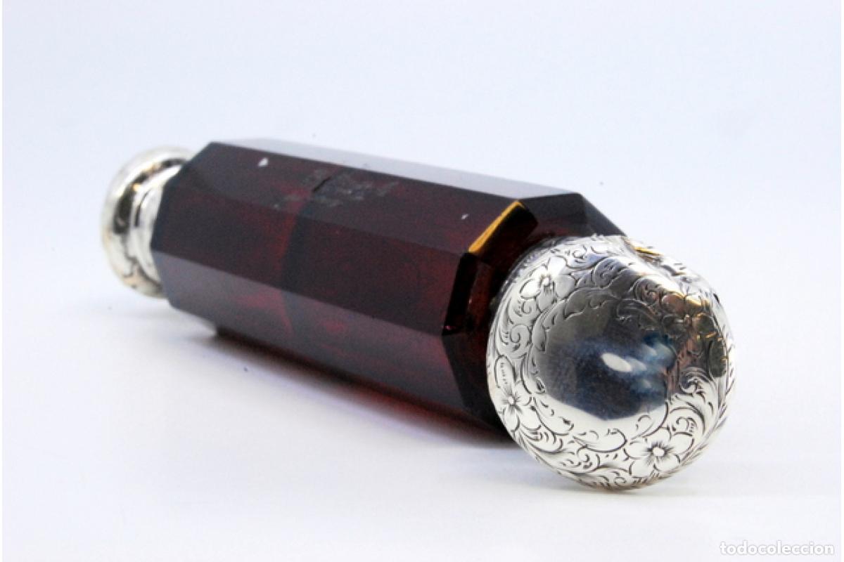 Antig&uuml;edades: Botella de cristal y plata - Foto 4