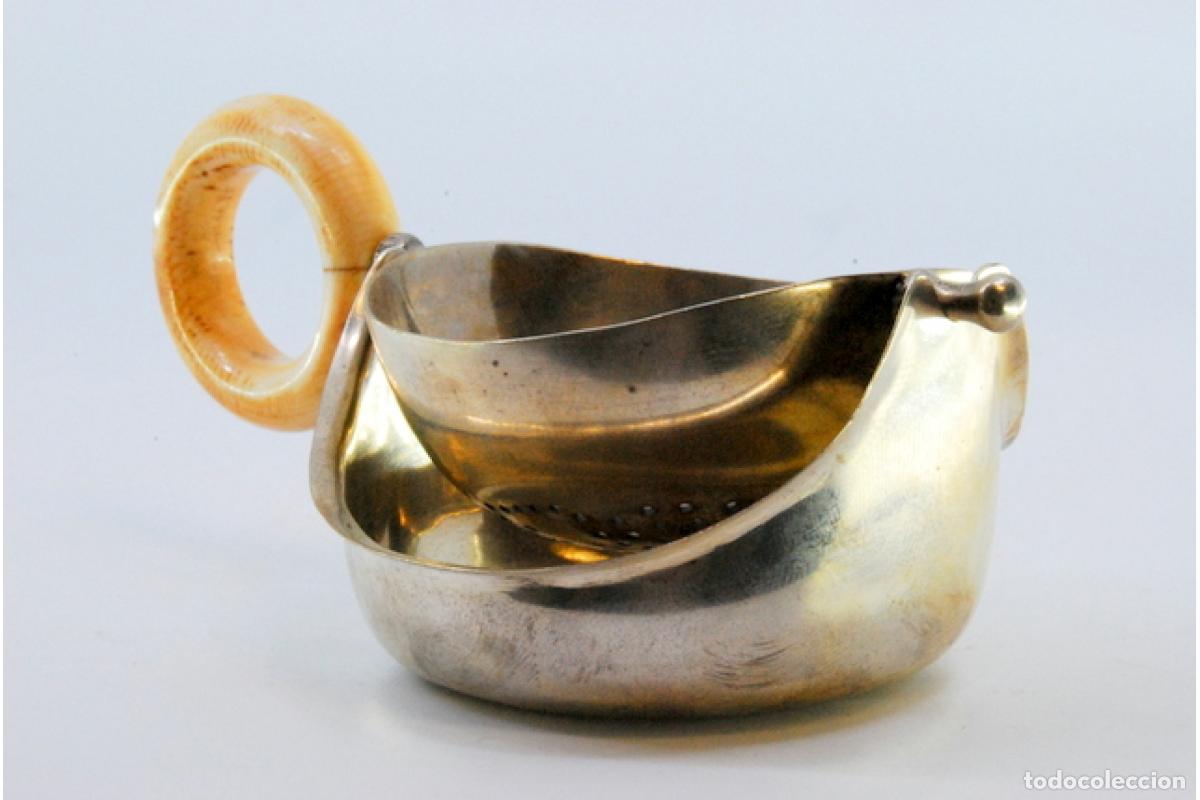 Antig&uuml;edades: Colador de t&eacute;, en plata - Foto 3