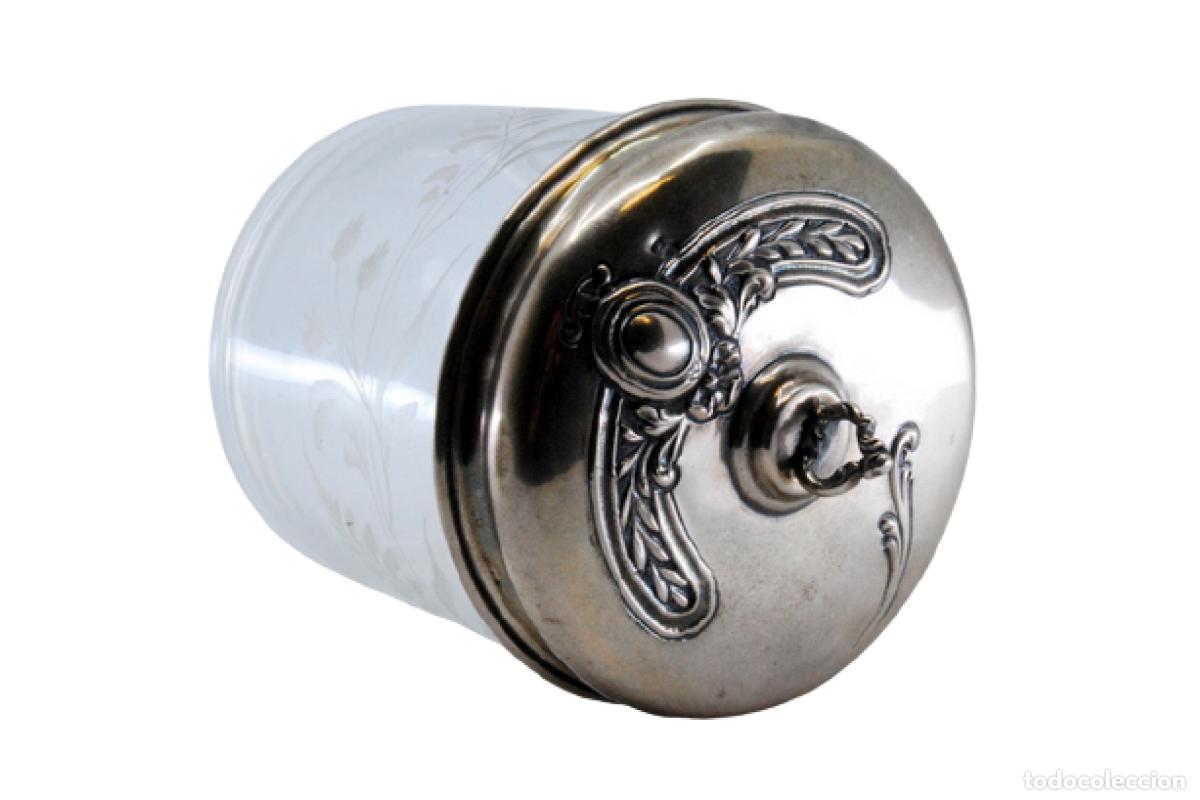 Antig&uuml;edades: Plato para dulces de cristal y plata - Foto 1