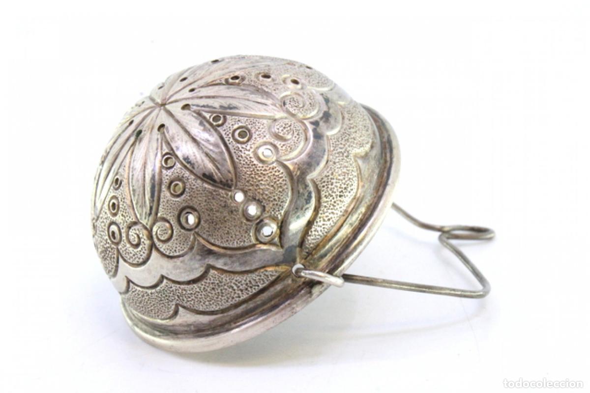 Antig&uuml;edades: Colador de t&eacute;, en plata - Foto 2