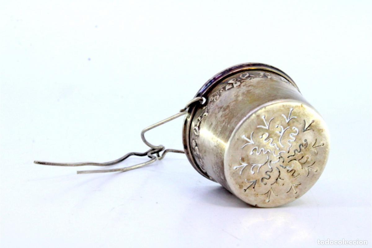 Antig&uuml;edades: Colador de t&eacute;, en plata - Foto 4