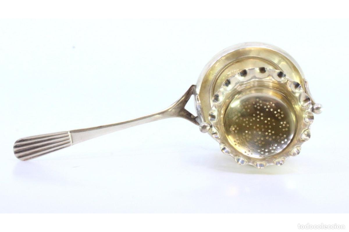 Antig&uuml;edades: Colador de t&eacute;, en plata - Foto 2