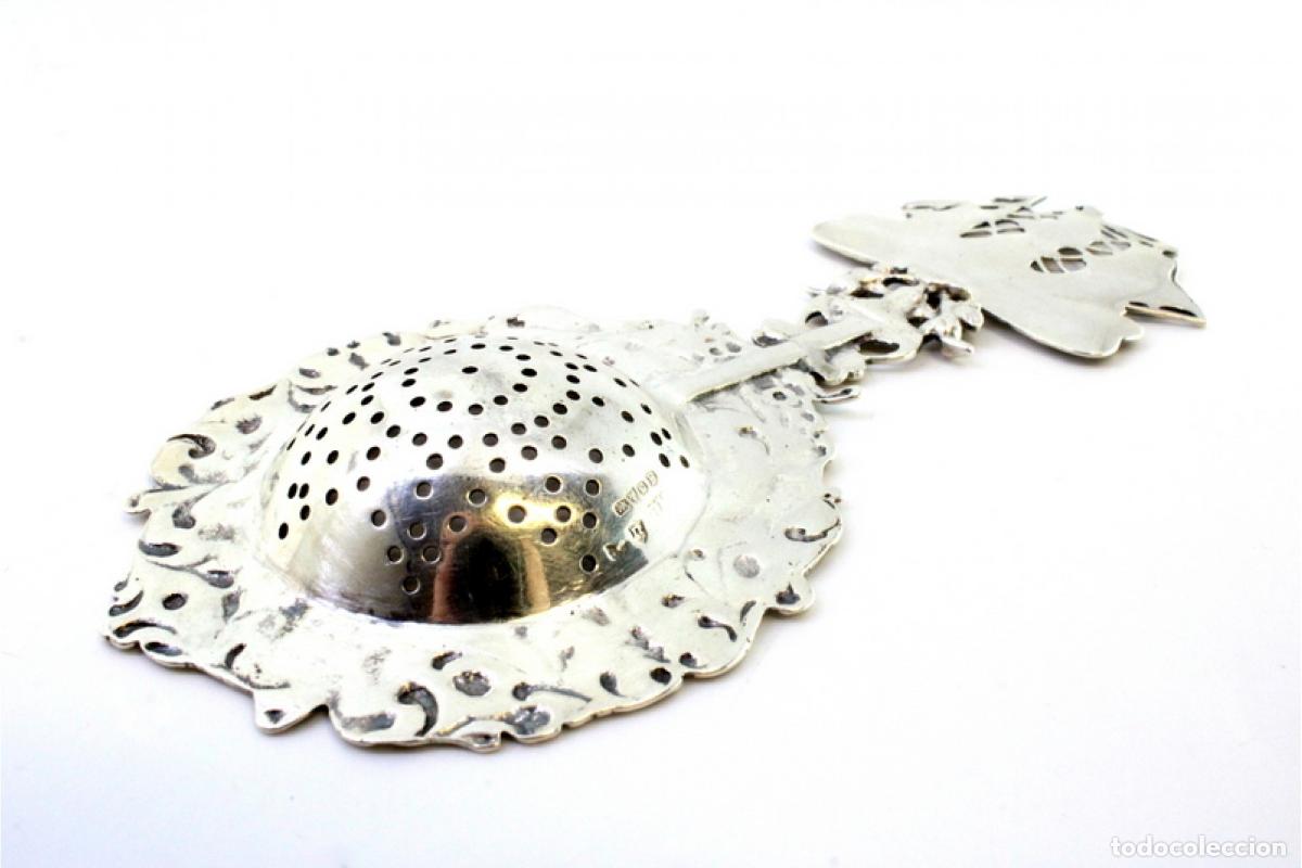 Antig&uuml;edades: Colador de t&eacute;, en plata - Foto 5