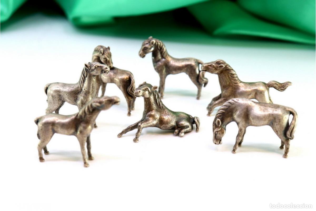Antig&uuml;edades: Conjuntos de siete caballos de plata - Foto 9