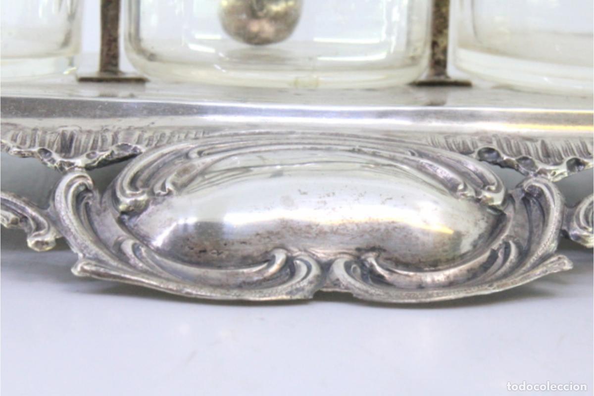 Antig&uuml;edades: Juego de vinagreras de plata - Foto 6