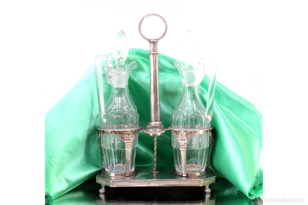 Antig&uuml;edades: Juego de vinagreras de plata - Foto 4