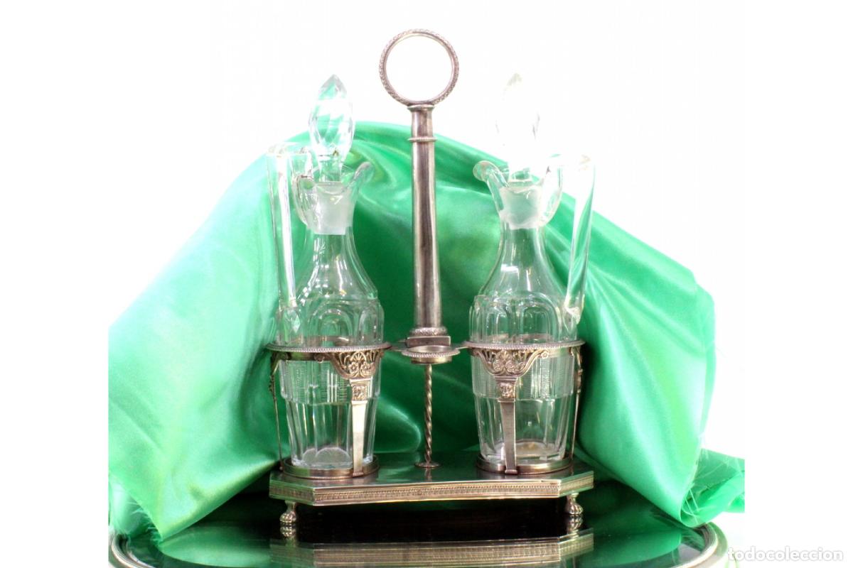 Antig&uuml;edades: Juego de vinagreras de plata - Foto 1