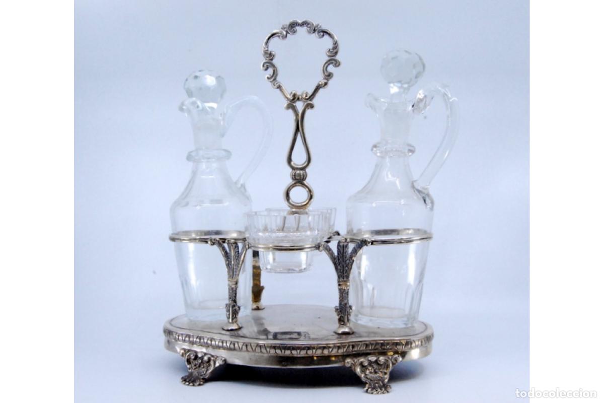 Antig&uuml;edades: Juego de vinagreras de plata - Foto 2