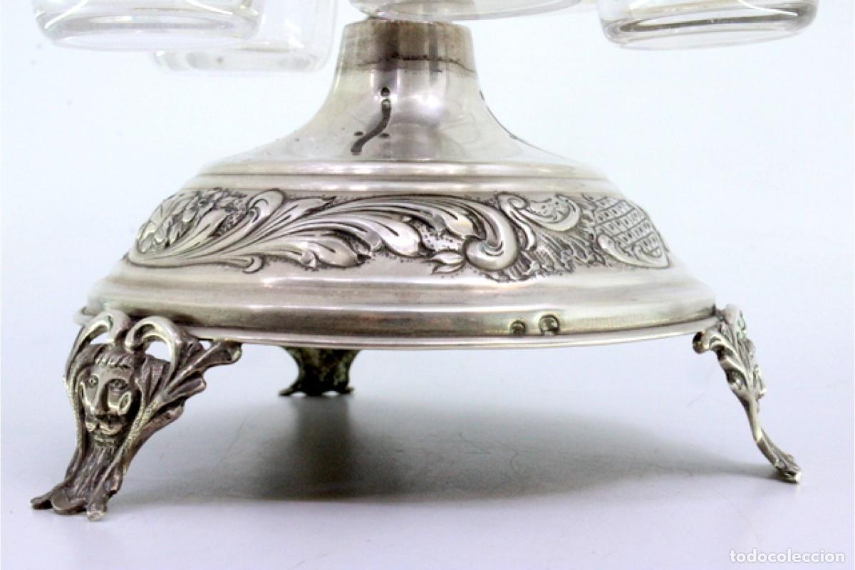 Antig&uuml;edades: Juego de vinagreras de plata - Foto 3