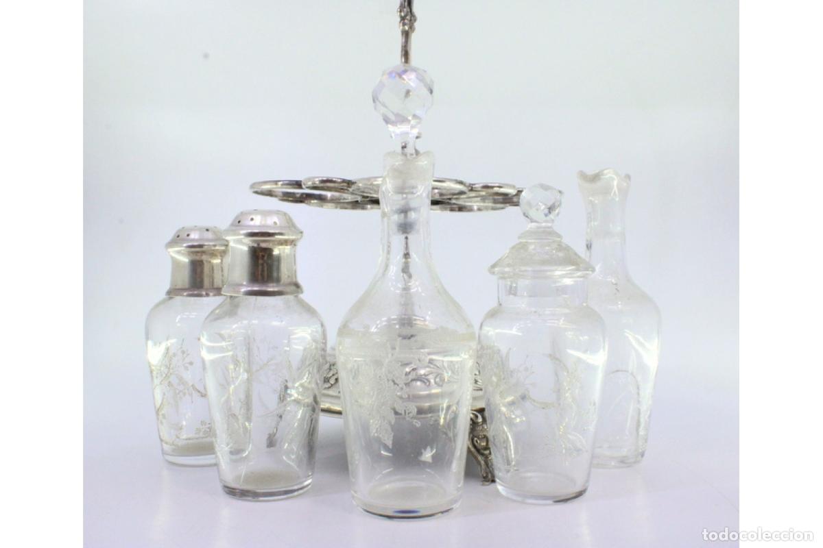 Antig&uuml;edades: Juego de vinagreras de plata - Foto 8