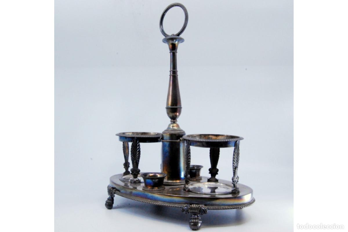 Antig&uuml;edades: Juego de vinagreras de plata - Foto 3