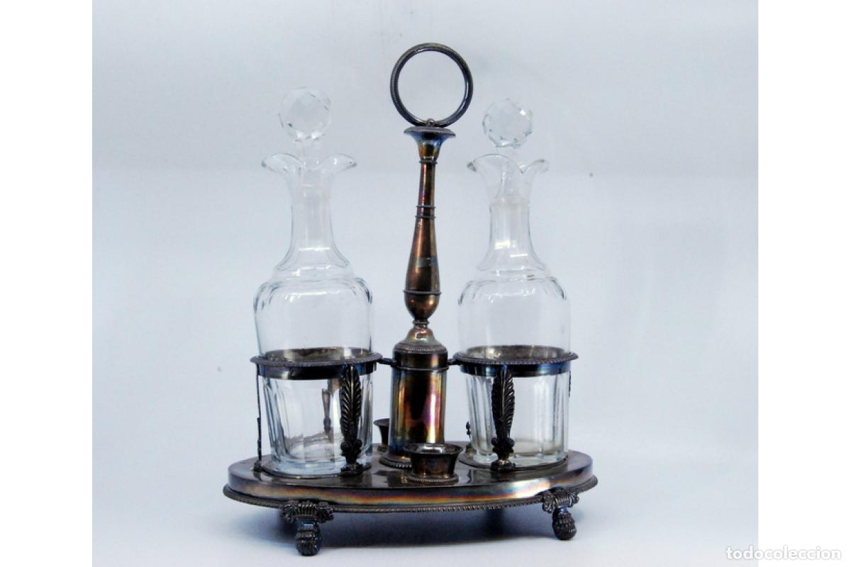 Antig&uuml;edades: Juego de vinagreras de plata - Foto 7