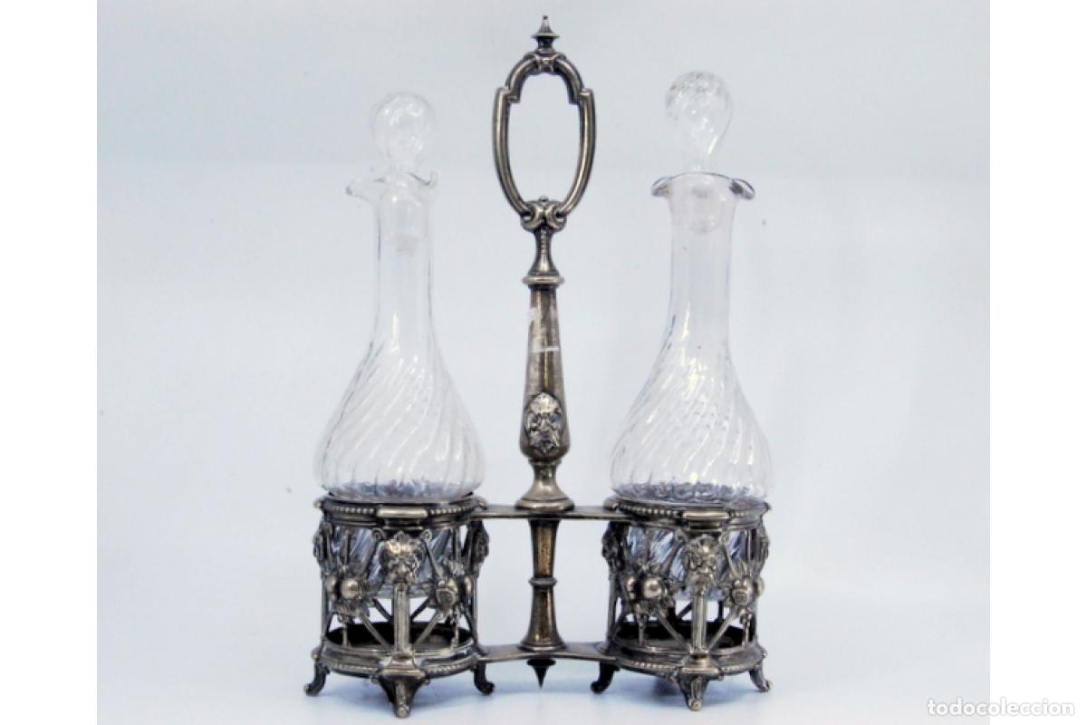Antig&uuml;edades: Juego de vinagreras de plata - Foto 8