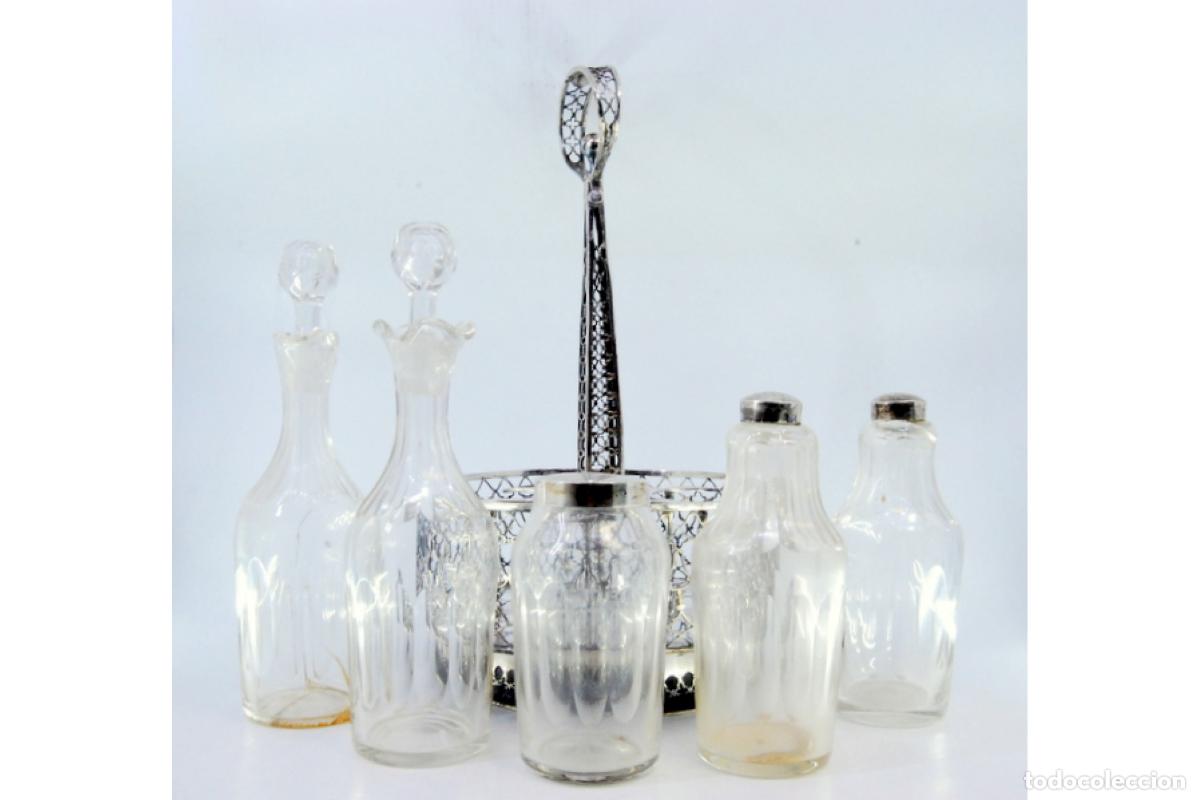 Antig&uuml;edades: Juego de vinagreras de plata - Foto 6