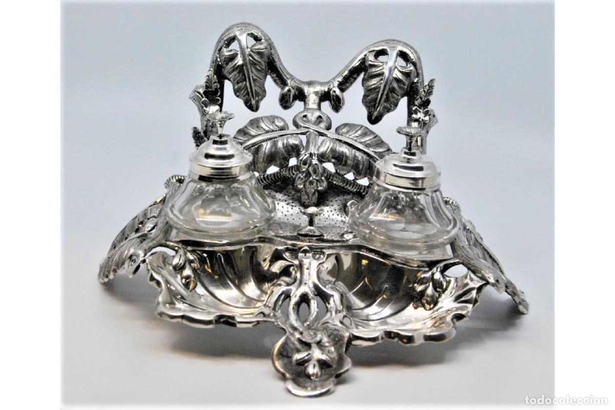 Antig&uuml;edades: tintero de plata - Foto 1