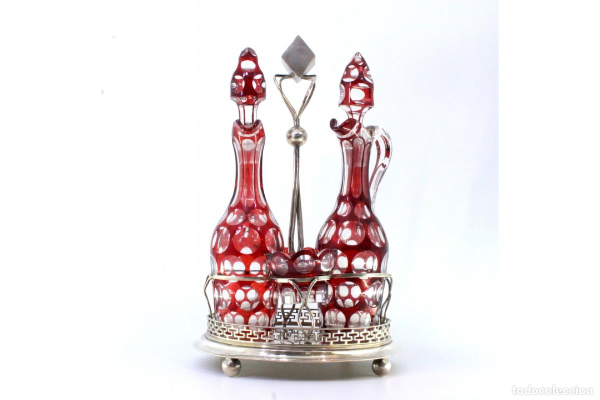 Antig&uuml;edades: Juego de vinagreras de plata - Foto 8