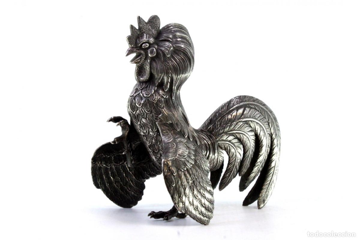 Antig&uuml;edades: Gallo plateado - Foto 2