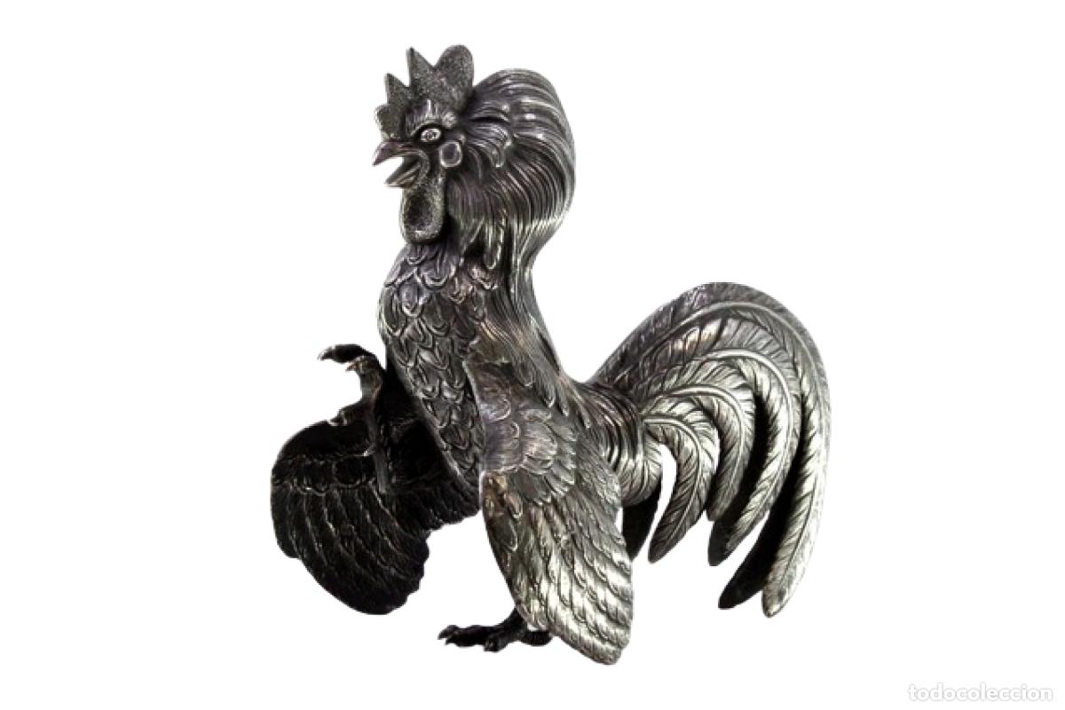Antig&uuml;edades: Gallo plateado - Foto 1