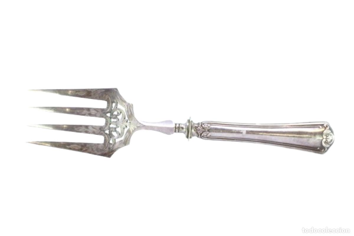 Antig&uuml;edades: Tenedor de plata, para servir pescado - Foto 1