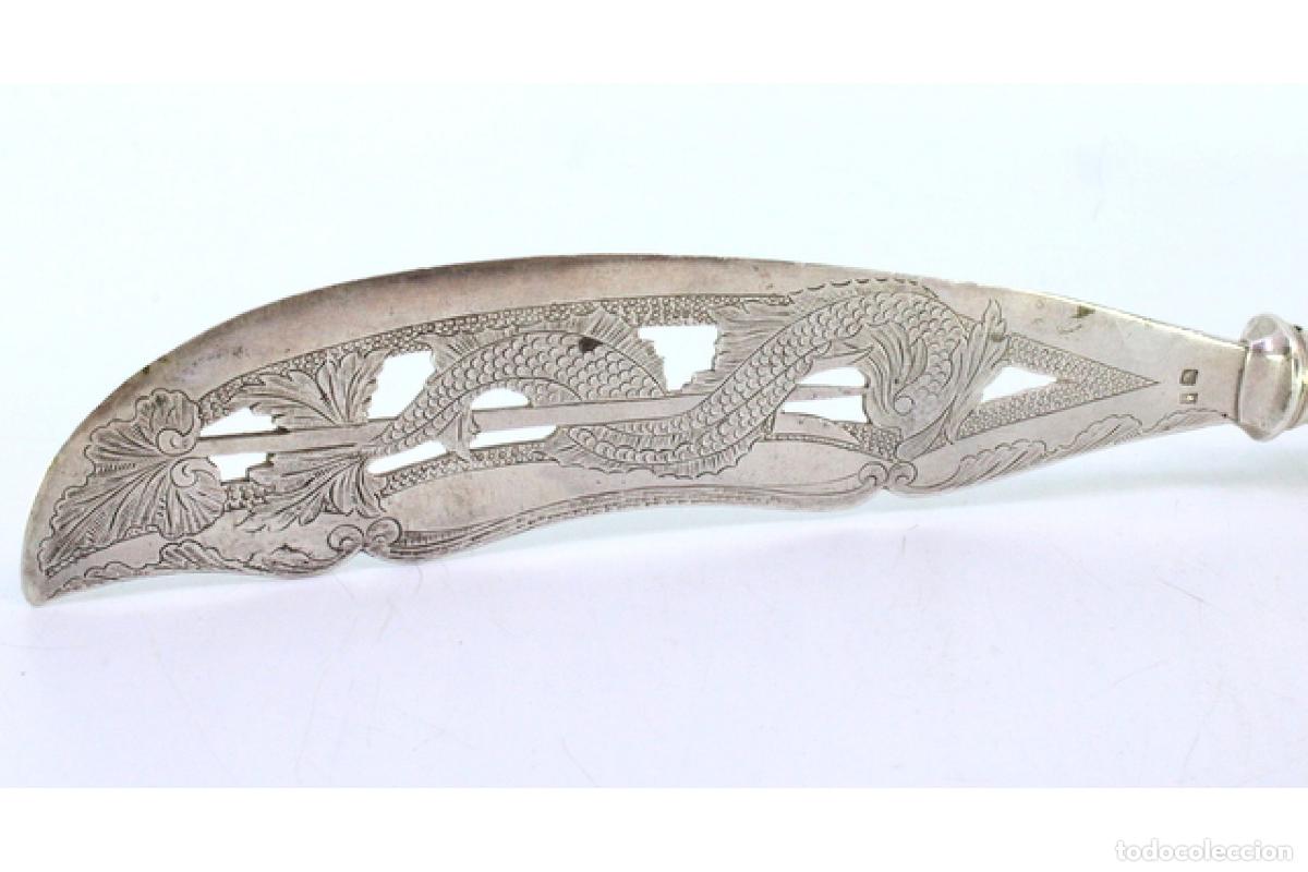 Antig&uuml;edades: Cuchillo de plata, para pescar. - Foto 2