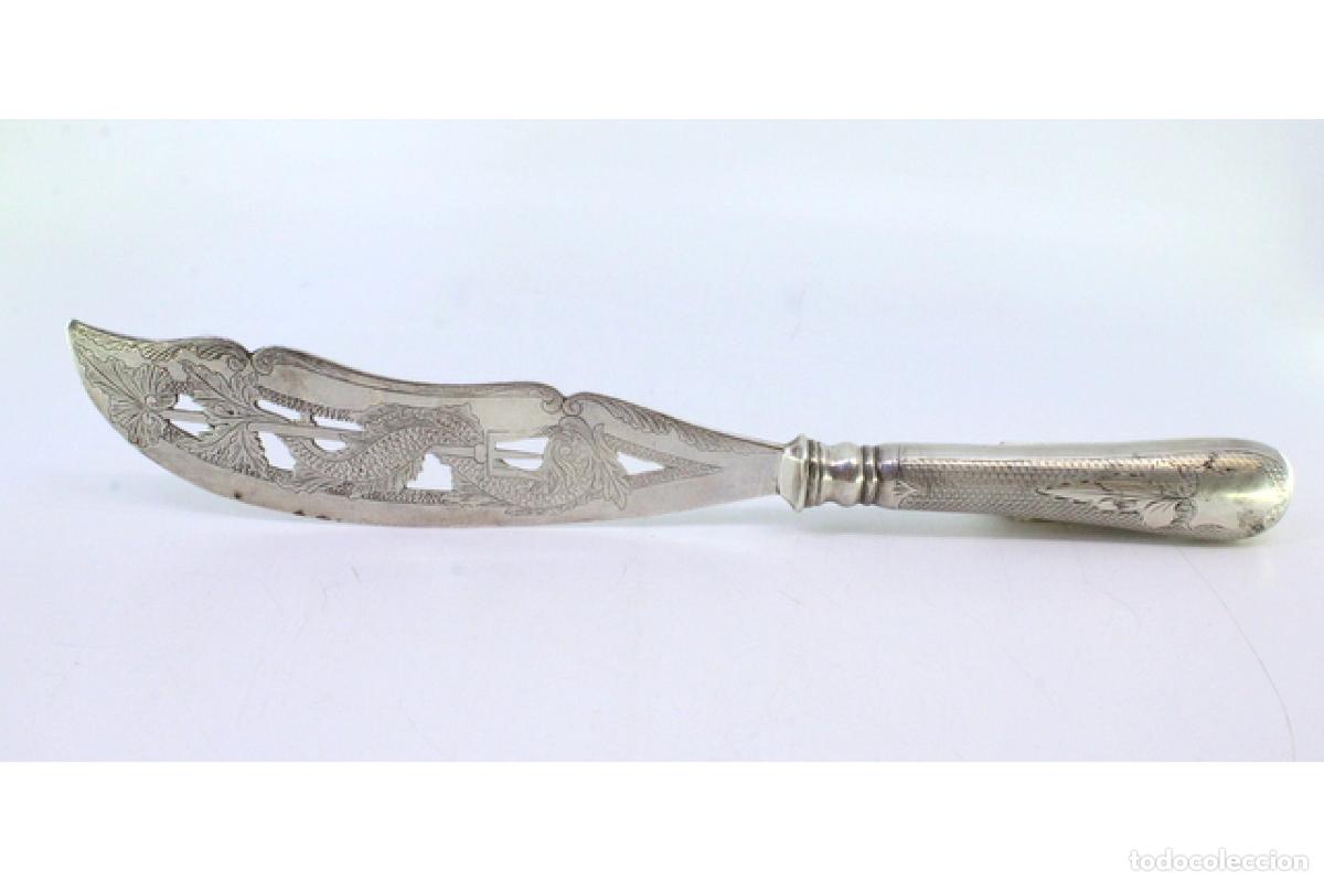 Antig&uuml;edades: Cuchillo de plata, para pescar. - Foto 7