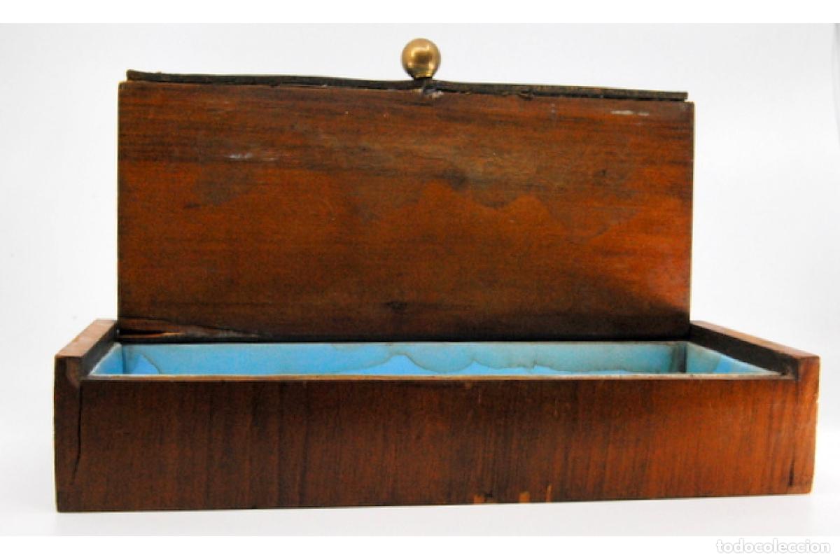 Antig&uuml;edades: Caja de corbatas de madera y plata - Foto 6