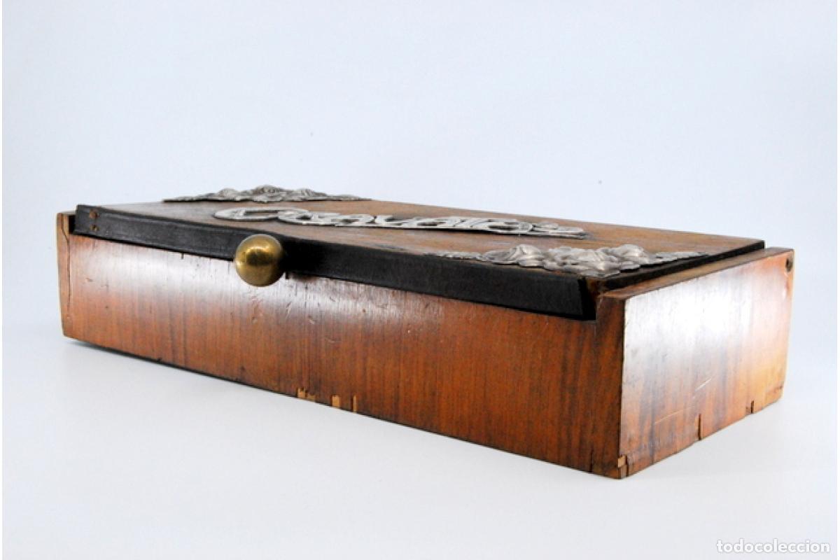 Antig&uuml;edades: Caja de corbatas de madera y plata - Foto 8