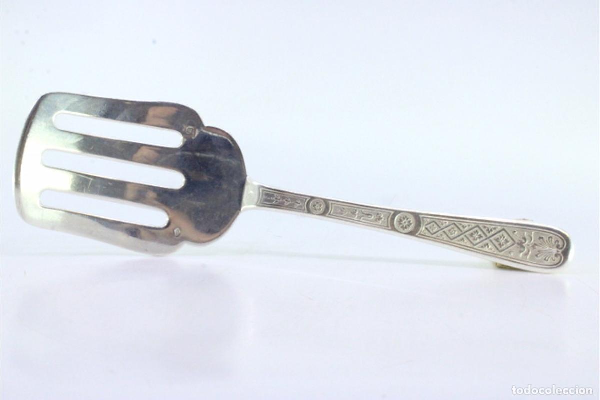 Antig&uuml;edades: Esp&aacute;tula de plata para servir esp&aacute;rragos - Foto 6