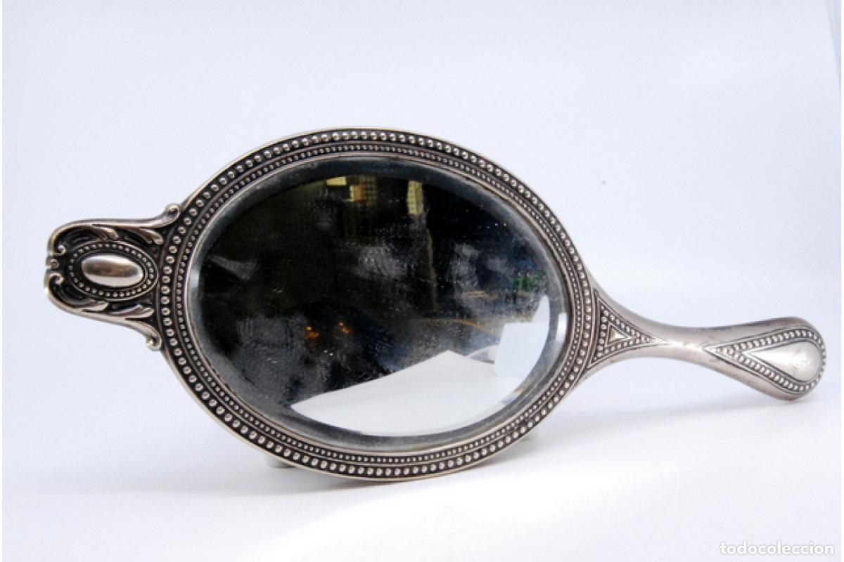 Antig&uuml;edades: Espejo de mano, plata - Foto 8