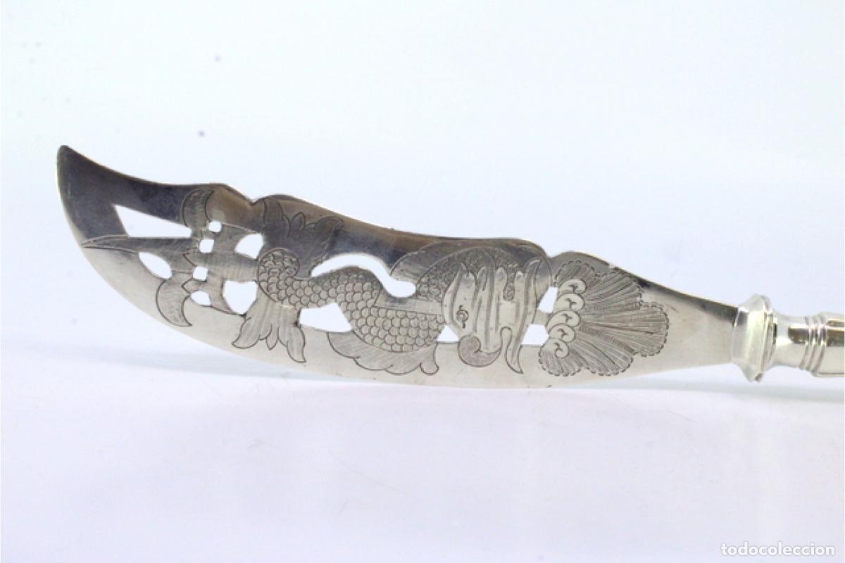 Antig&uuml;edades: Cuchillo de plata, para pescar. - Foto 2