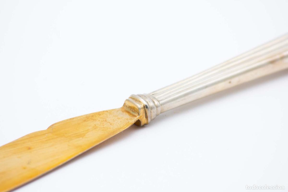 Antig&uuml;edades: Cuchillo de plata dorada para pescado - Foto 2