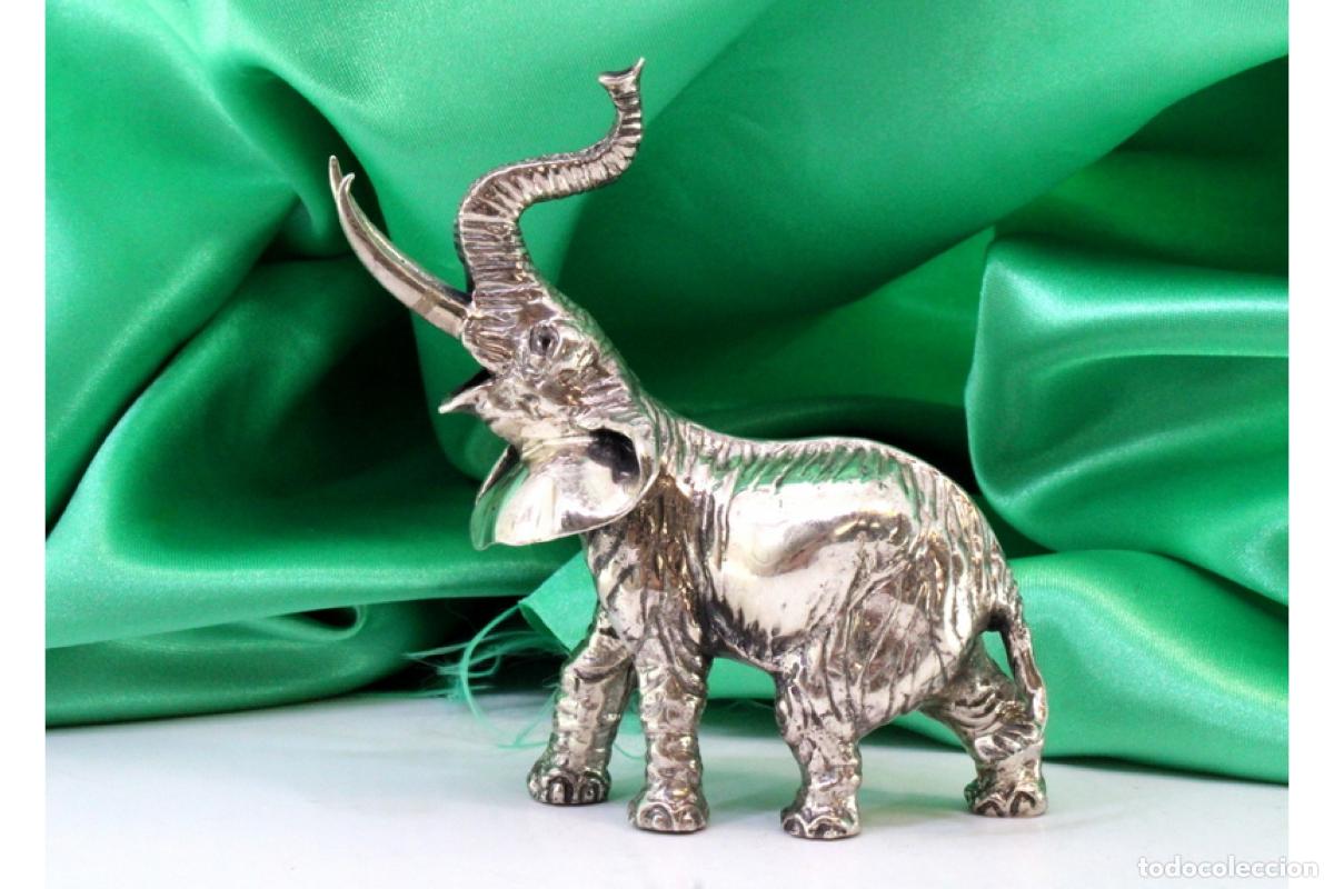 Antig&uuml;edades: Elefante africano en plata - Foto 2